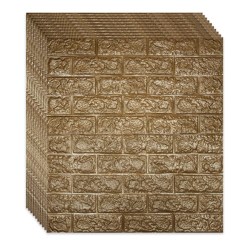Set 10 x Tapet 3D Autoadeziv , design modern , rezistent la apa , usor de curatat , dimensiuni 77x70cm , model caramida in relief , maro Selling Depot ®